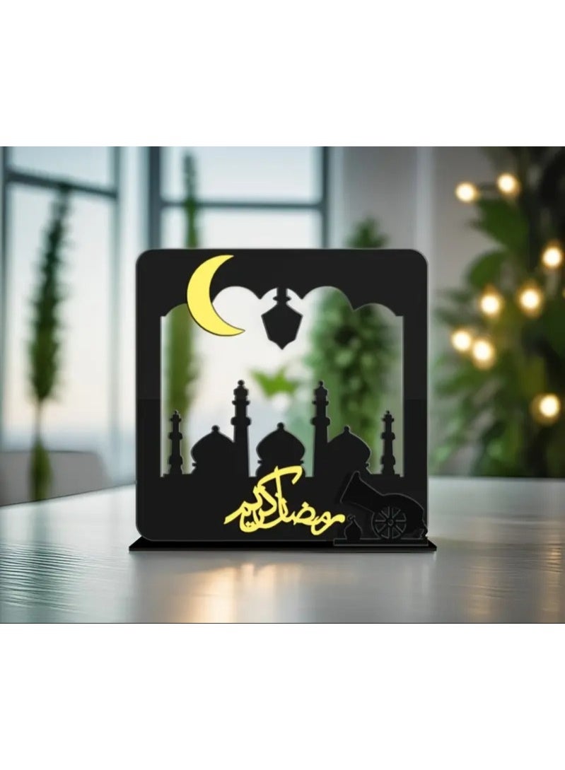 حامل طاولة أكريليك رمضان كريم، ديكور أنيق لرمضان والعيد للمنزل والمكتب وطاولة الإفطار - Image 4